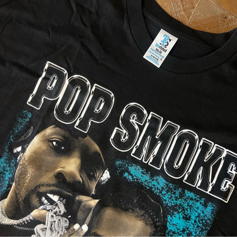 Pop Smoke Graphic Black T-Shirt - Picture 2 of 4